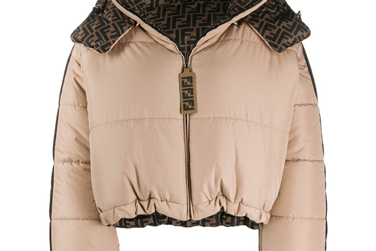 fendi logo reversible puffer jacket