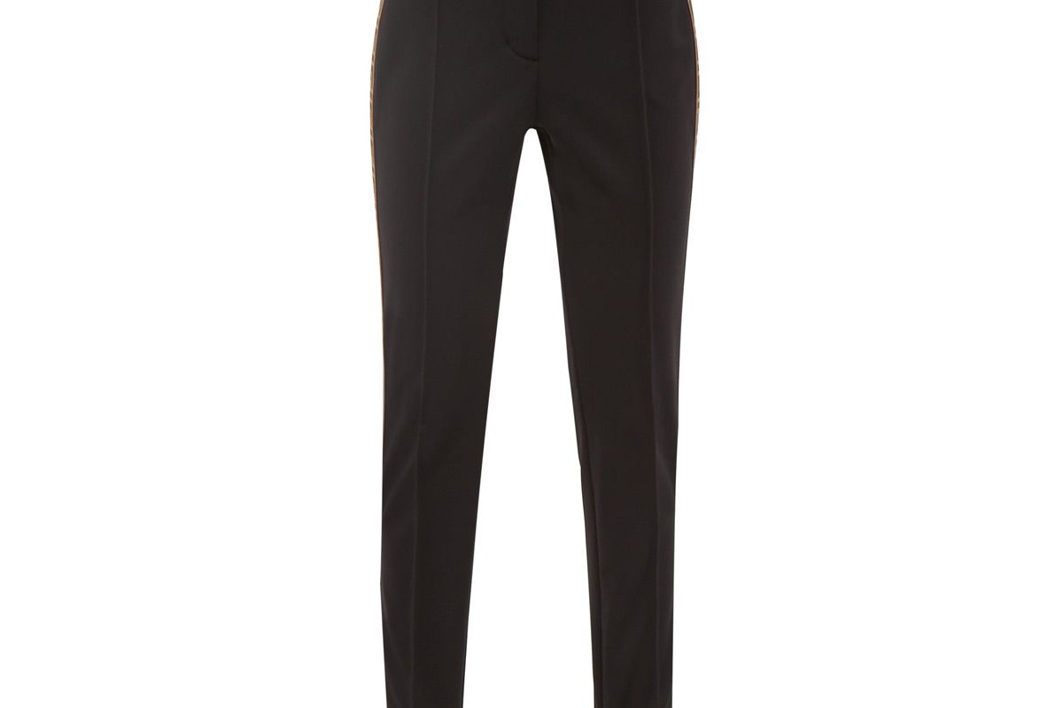 fendi logo stripe stirrup ski trousers