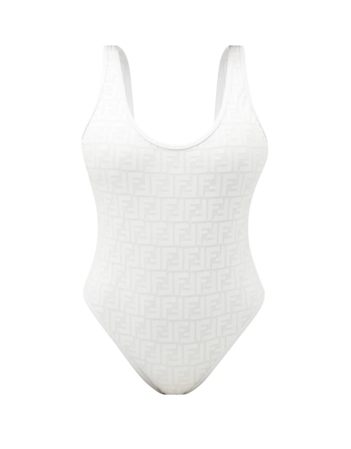 fendi low back logo embossed swimsuit