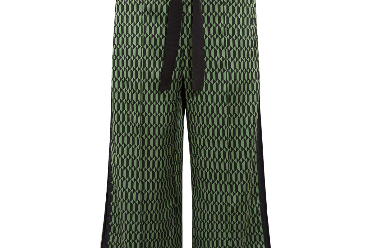 fendi printed silk satin wide leg pants