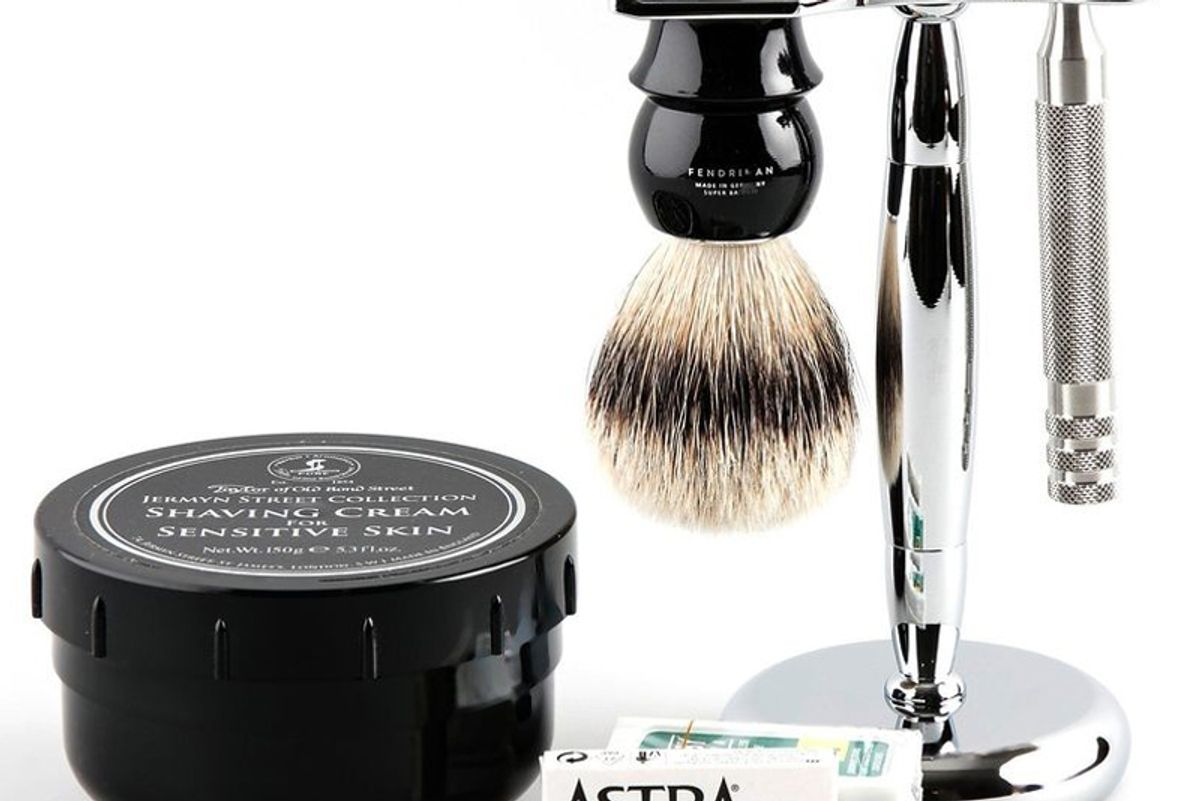 fendrihan 5 piece wet shaving set with fendrihan full stainless steel safety razor