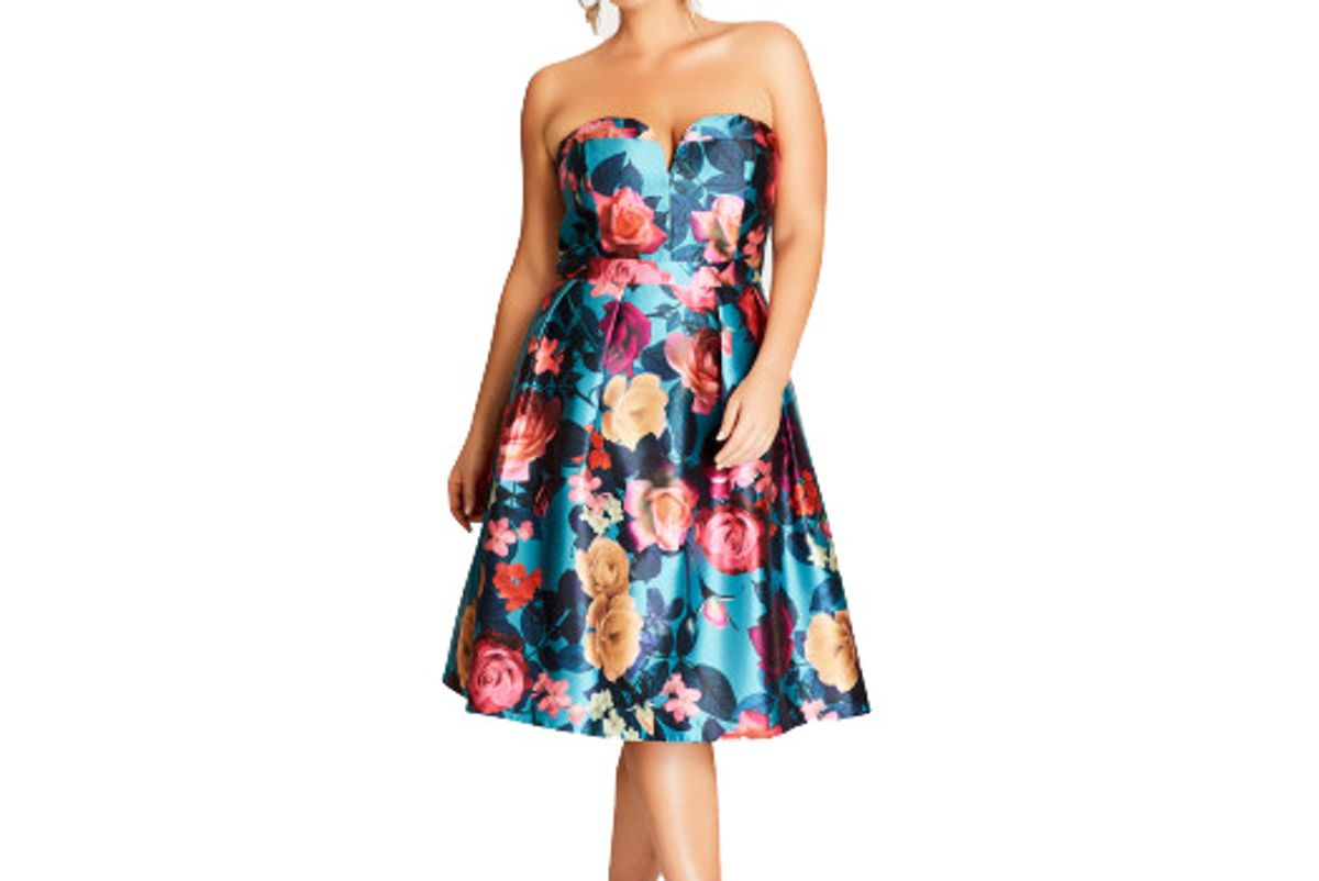 Lush Floral Fit & Flare Dress