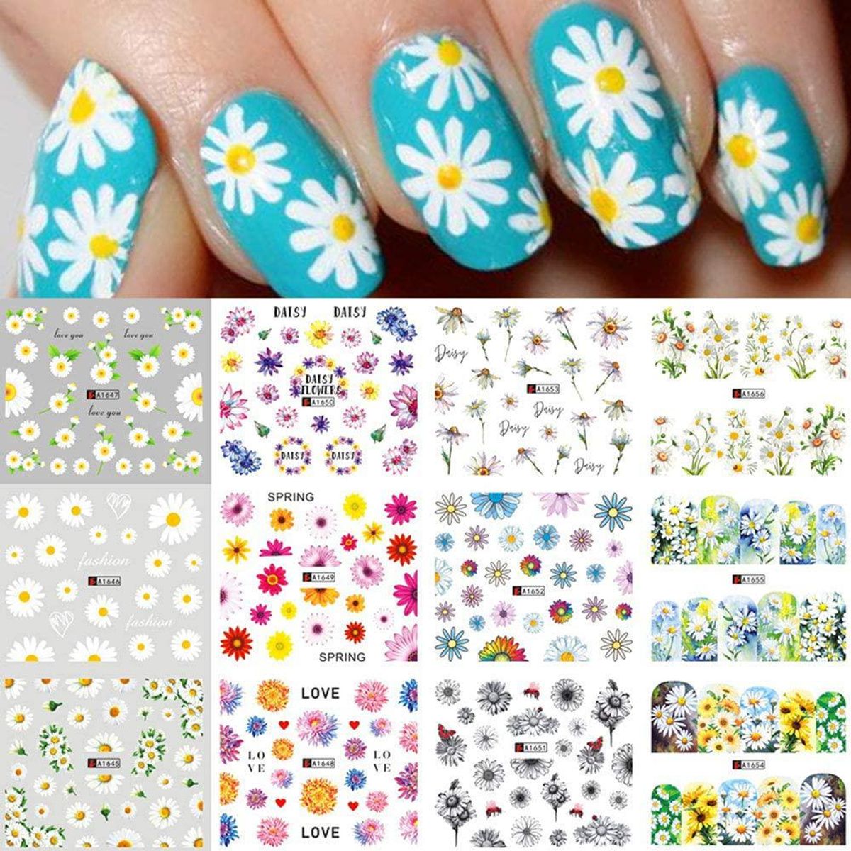 fexo daisy nail art stickers decals
