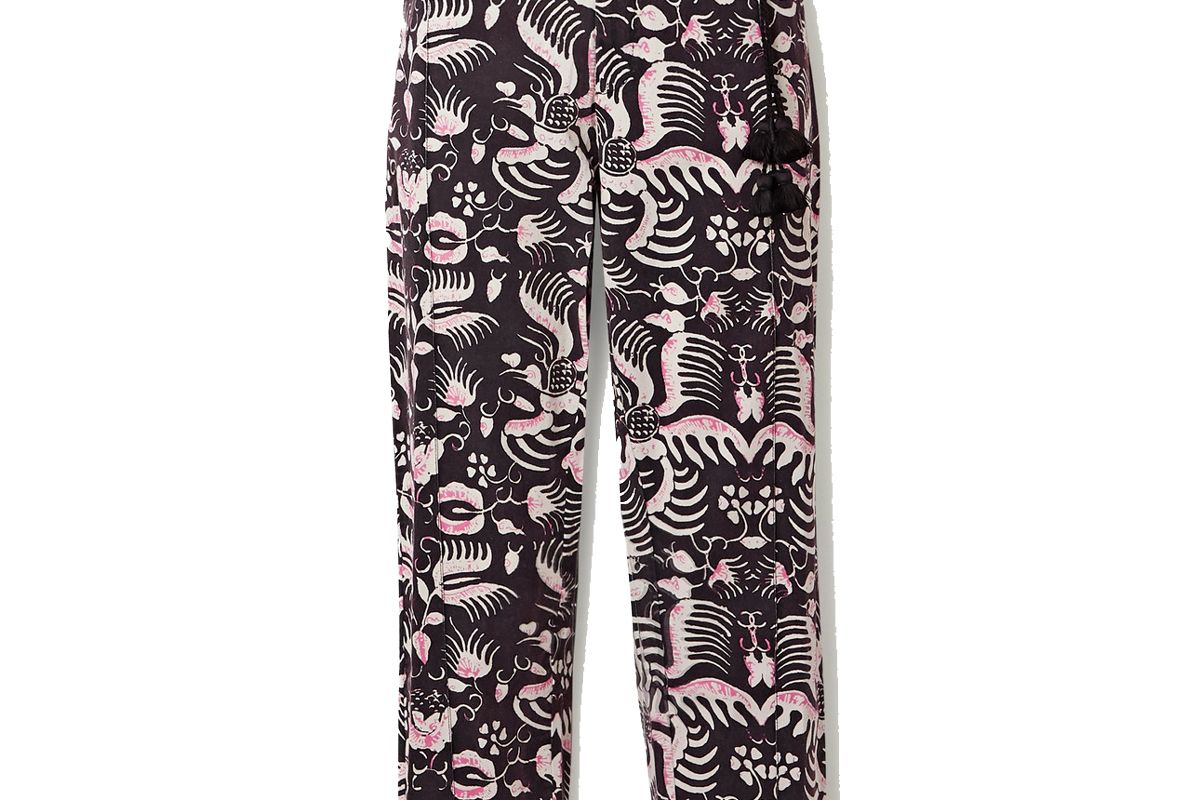figue zulu printed cotton twill tapered pants