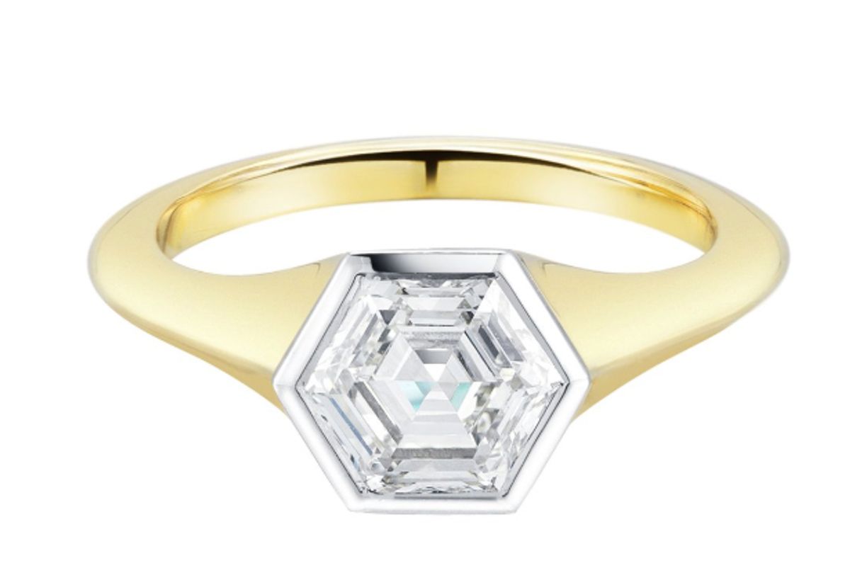 finn jewelry hexago nrose cut diamond engagement ring