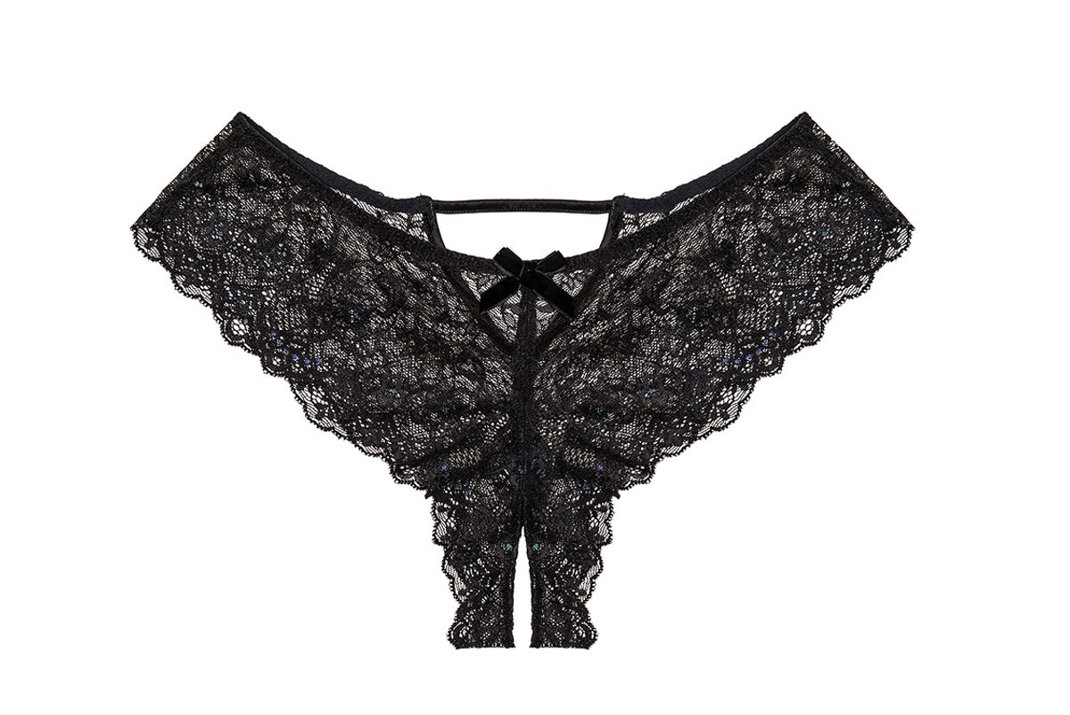 fleur du mal leavers lace crotchless panty