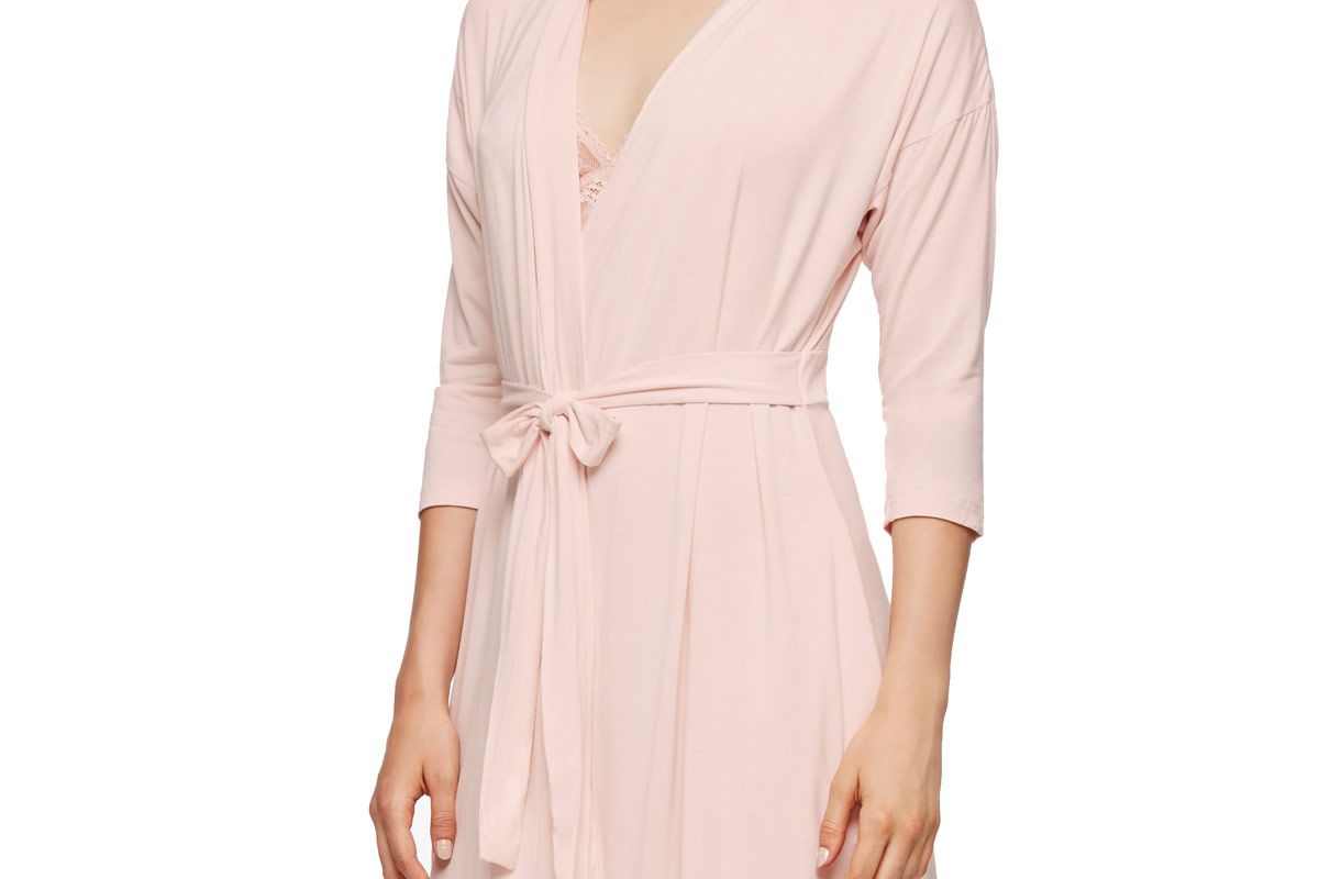 Drop Shoulder Robe with Side Pockets