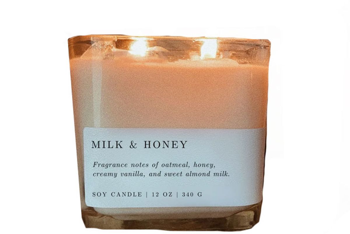 flower and folk milk and honey candle