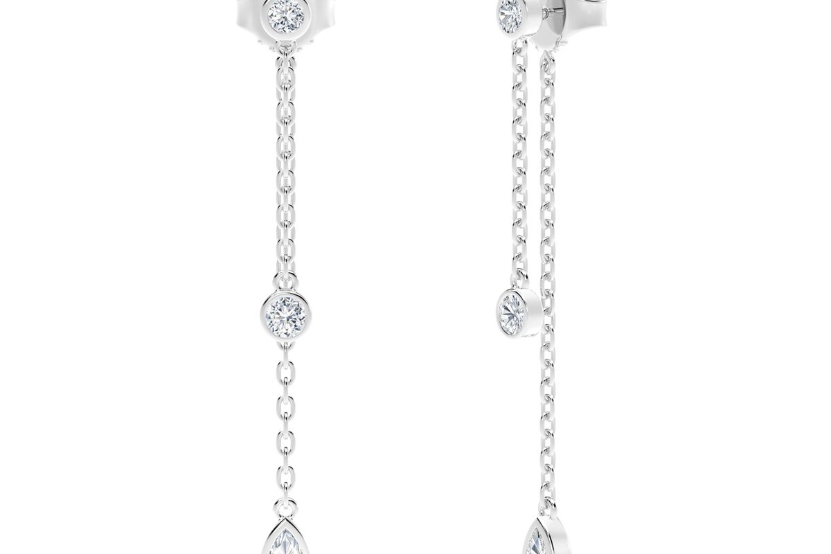 forevermark the tribute collection round and pear diamond drop earrings