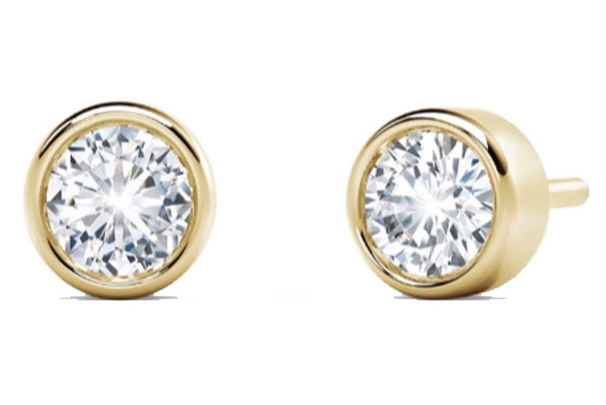 forevermark tribute collection bezel stud earrings