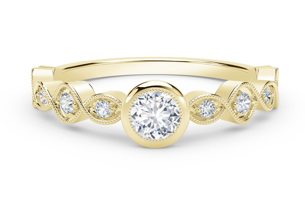 forevermark tribute collection stackable bezel set diamond ring