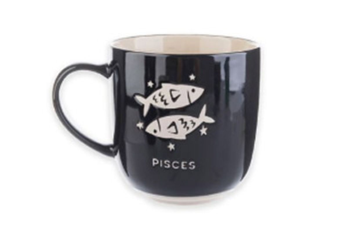 formations pisces zodiac mug in black white