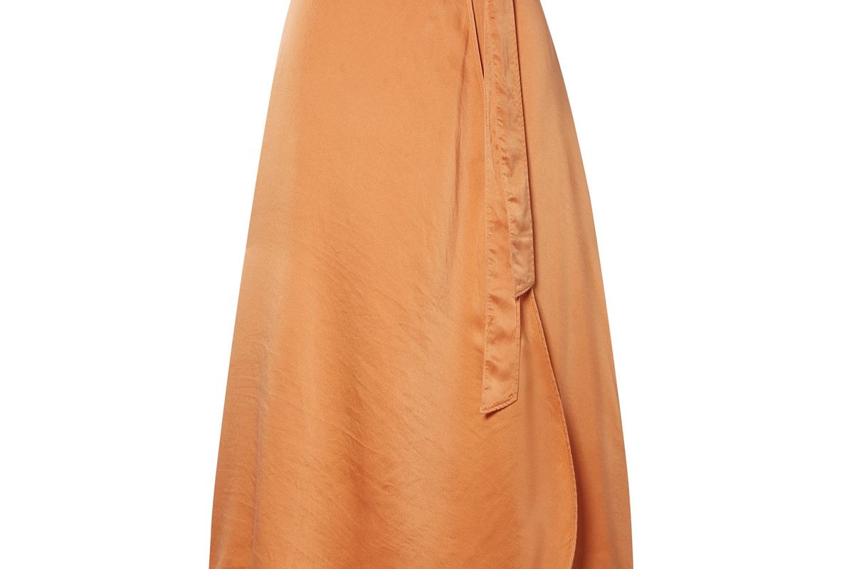 forte forte hammered silk satin wrap skirt