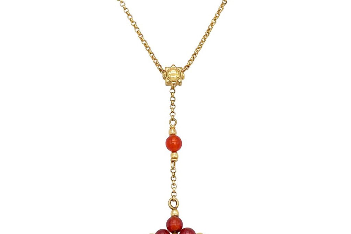 fortunebaby carnelian sun rosary necklace