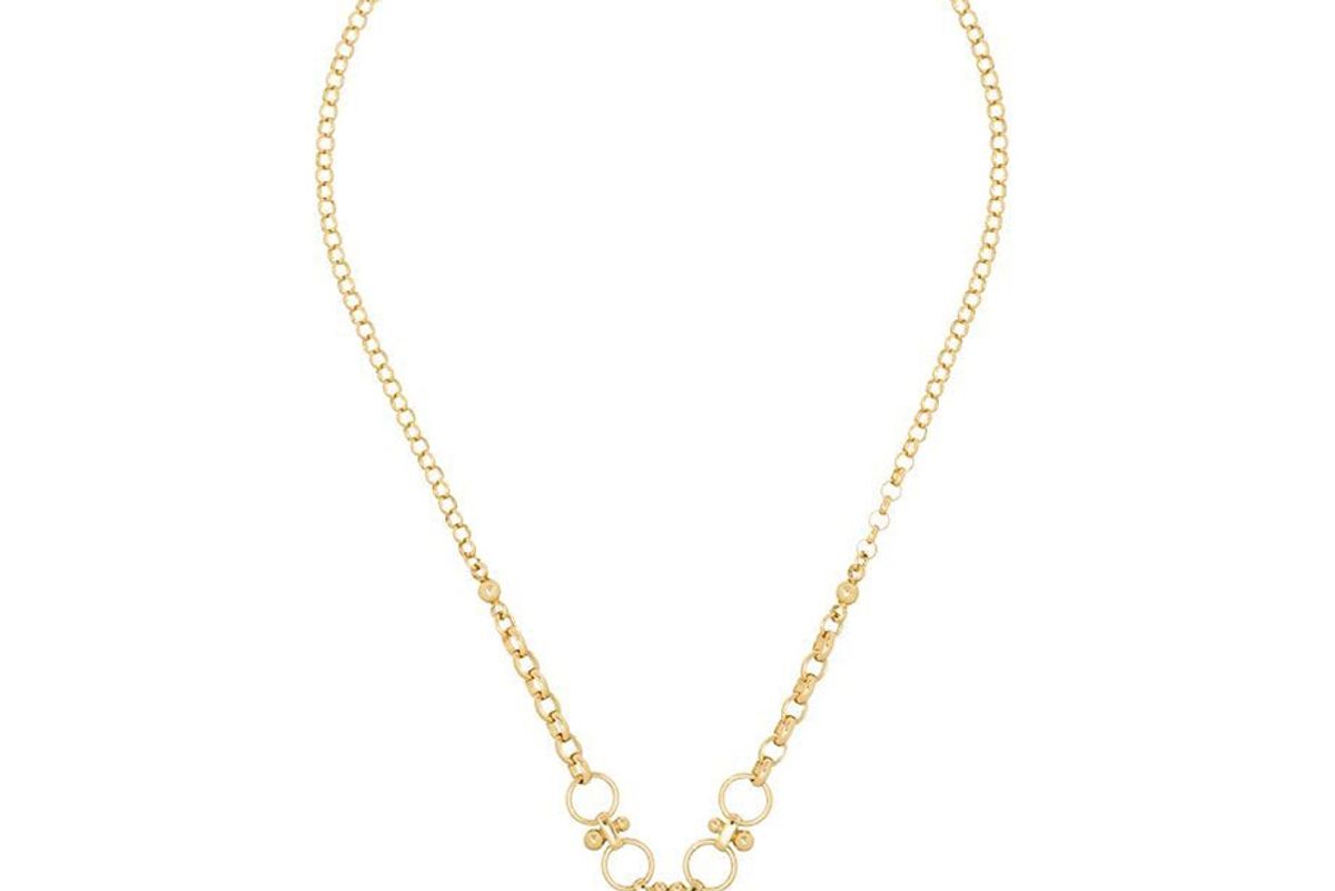 foundrae 18kt gold strength pendant necklace