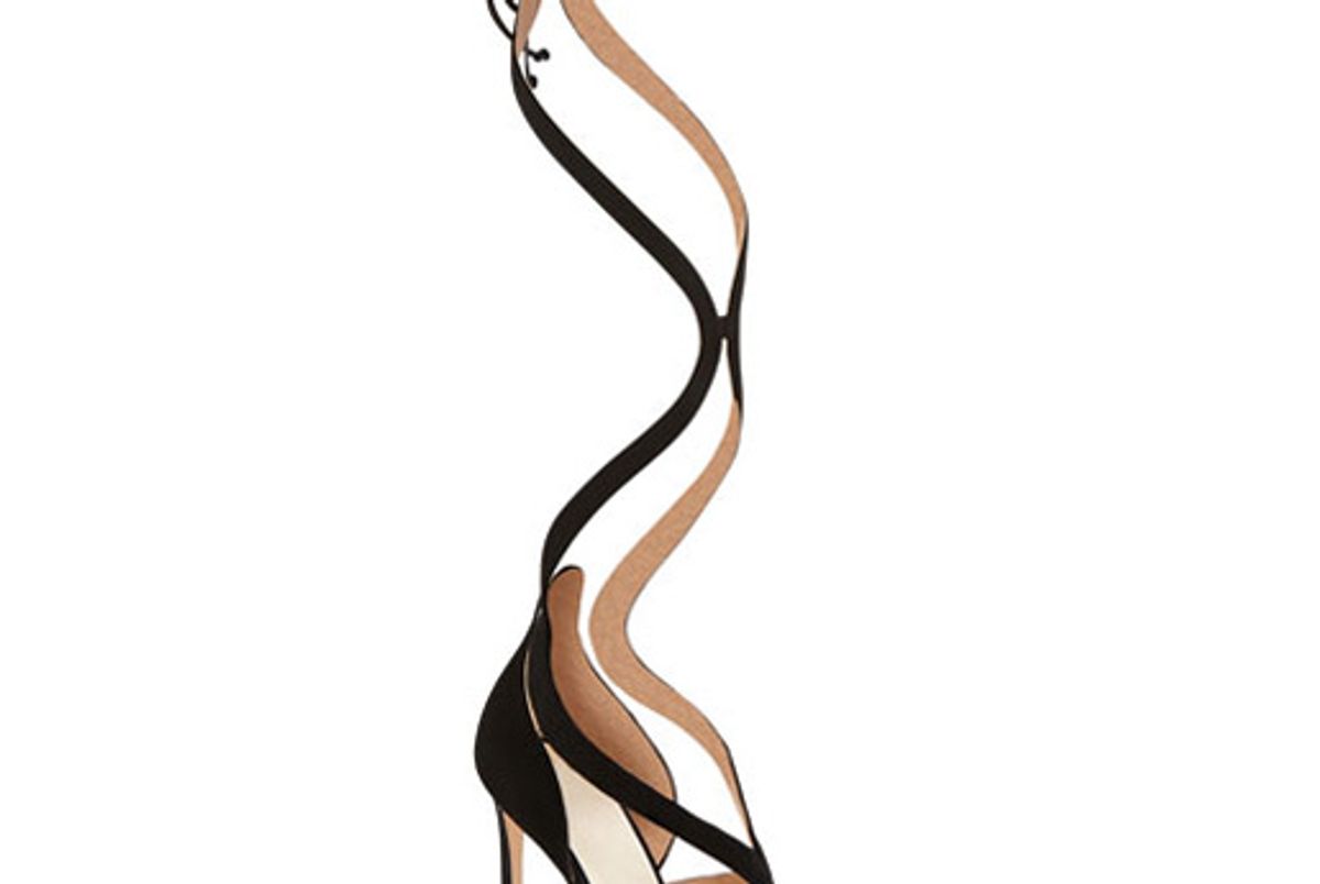 francesco russon nero black suede and pvs strappy peep toe sandals