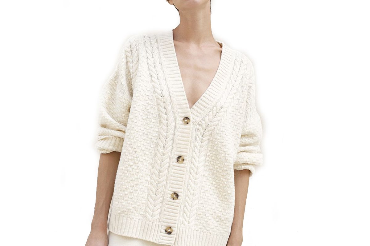 frankie shop cable knit cardigan
