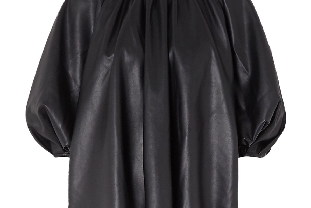 frankie shop gathered faux leather top