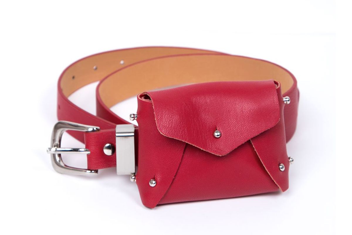 frankie shop red mini purse belt