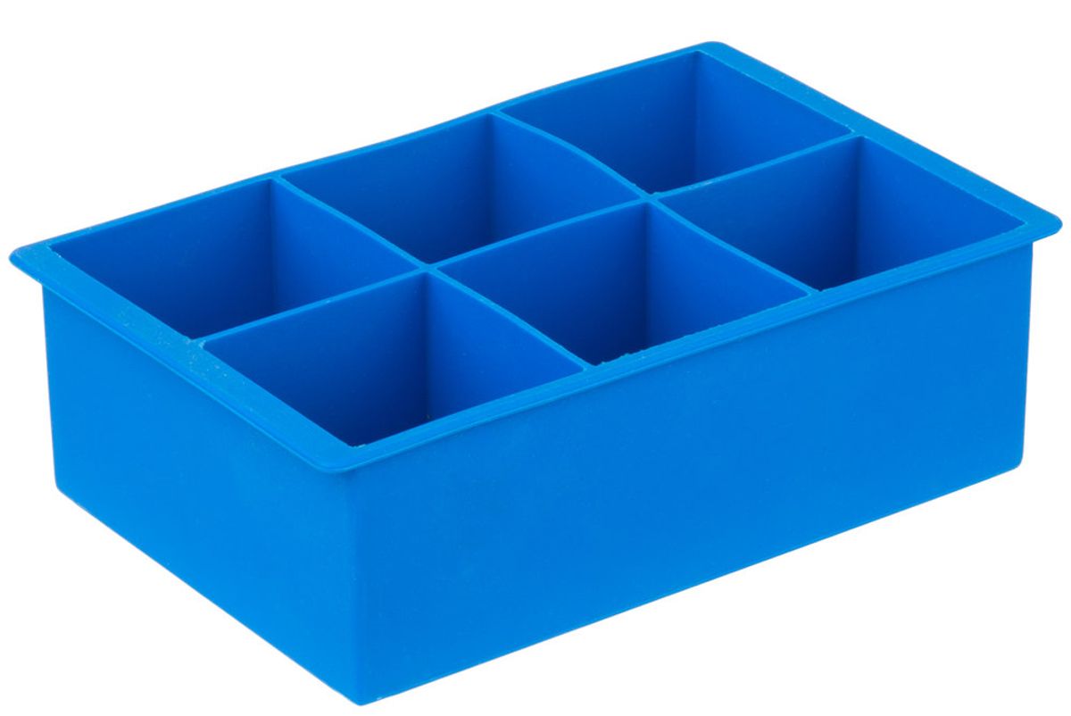 franmara blue silicone 6 compartment cube ice mold