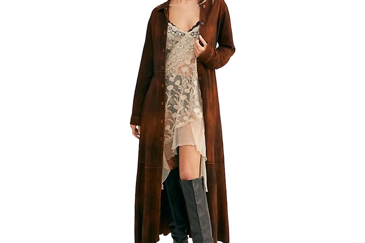 free people brenda knight long safari trench coat