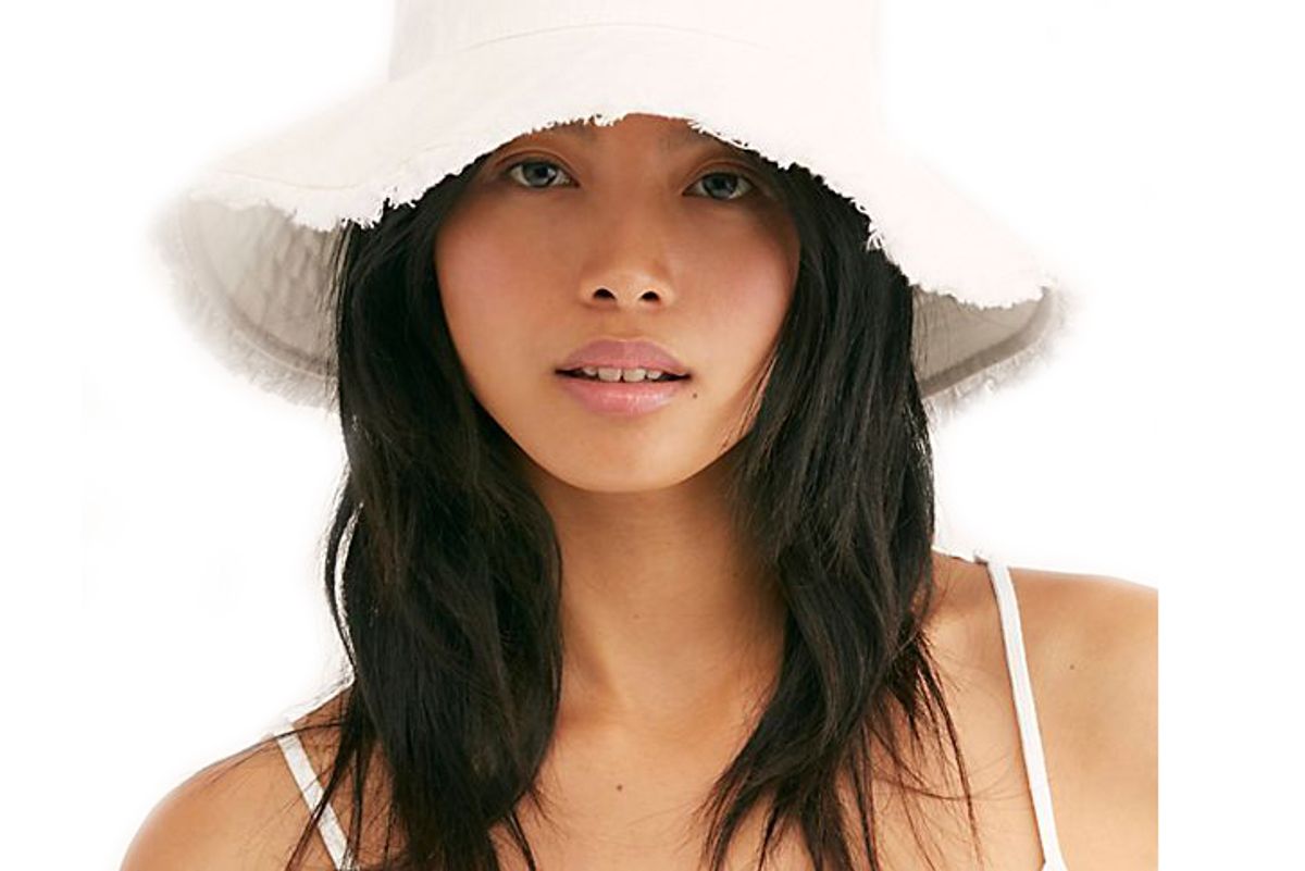 free people cast away fringe bucket hat