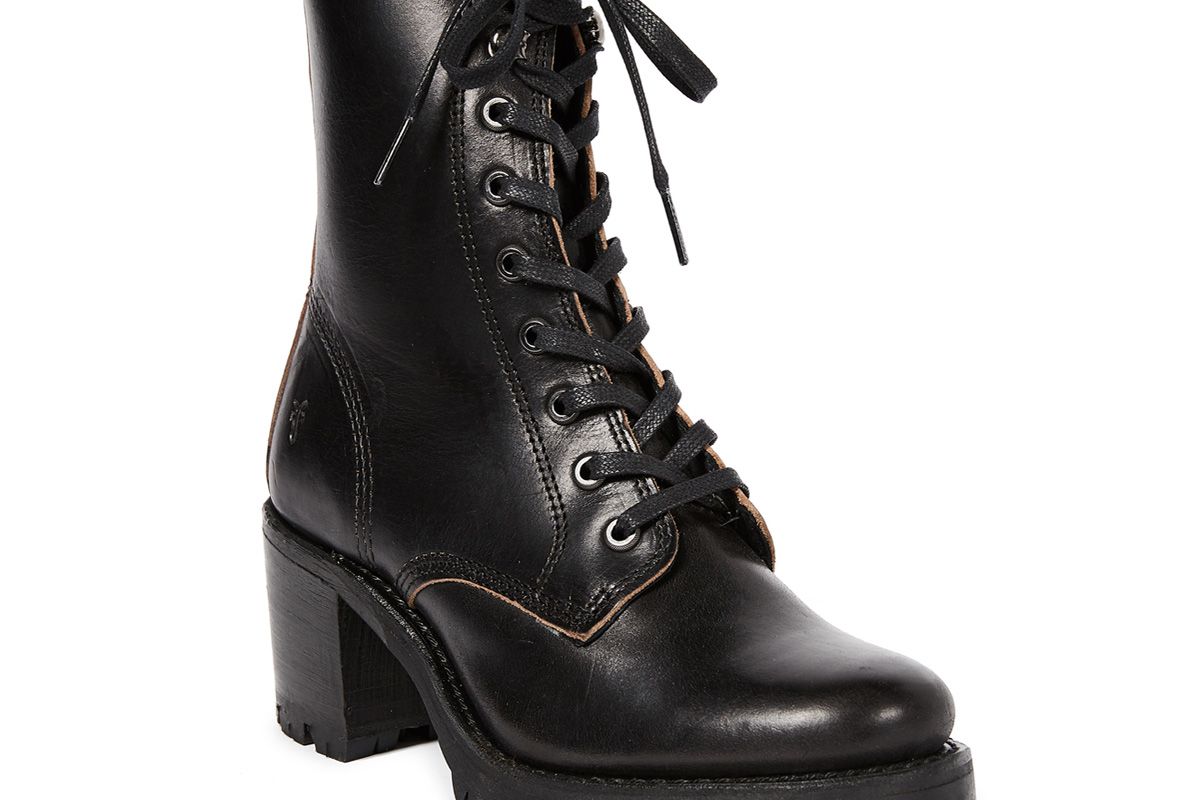 frye sabrina combat heeled boots