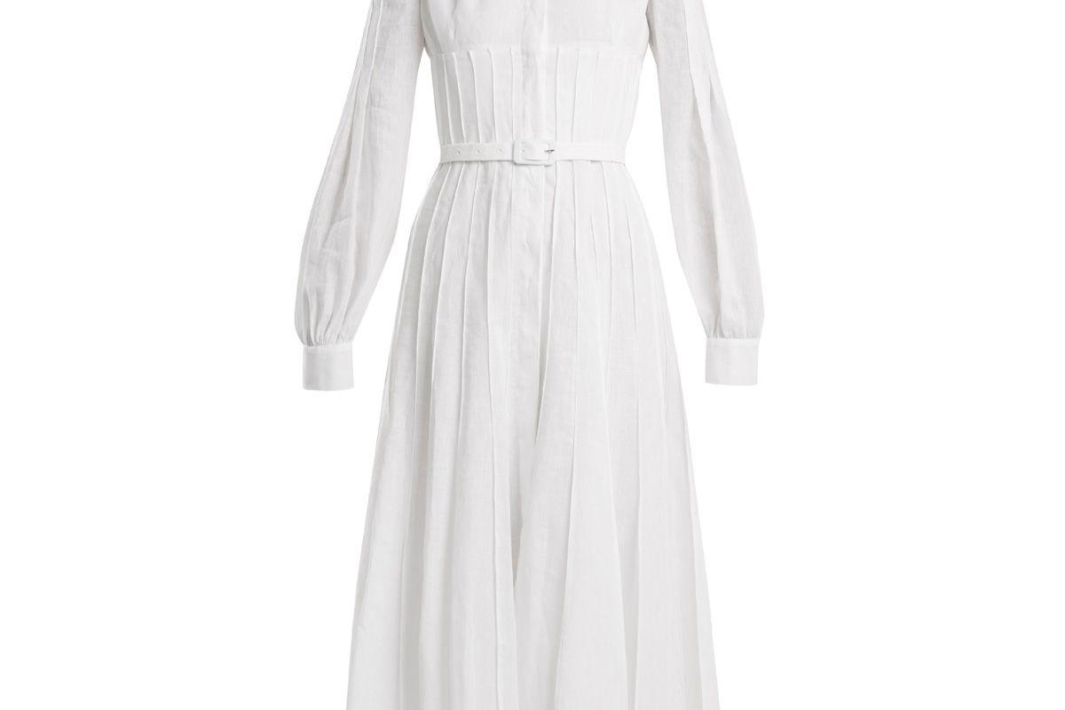 gabriela hearst gertrude aloe vera infused linen dress