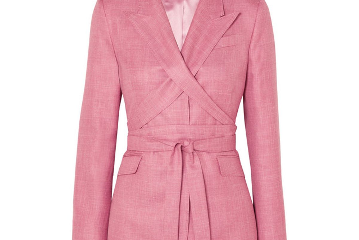 gabriela hearst nutter belted wool silk and linen blend blazer