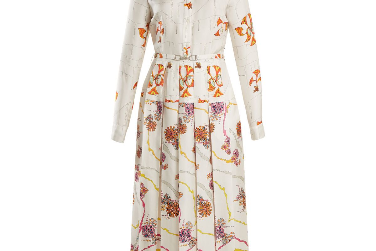 gabriela hearst rosa spread collar psychedelic print silk dress