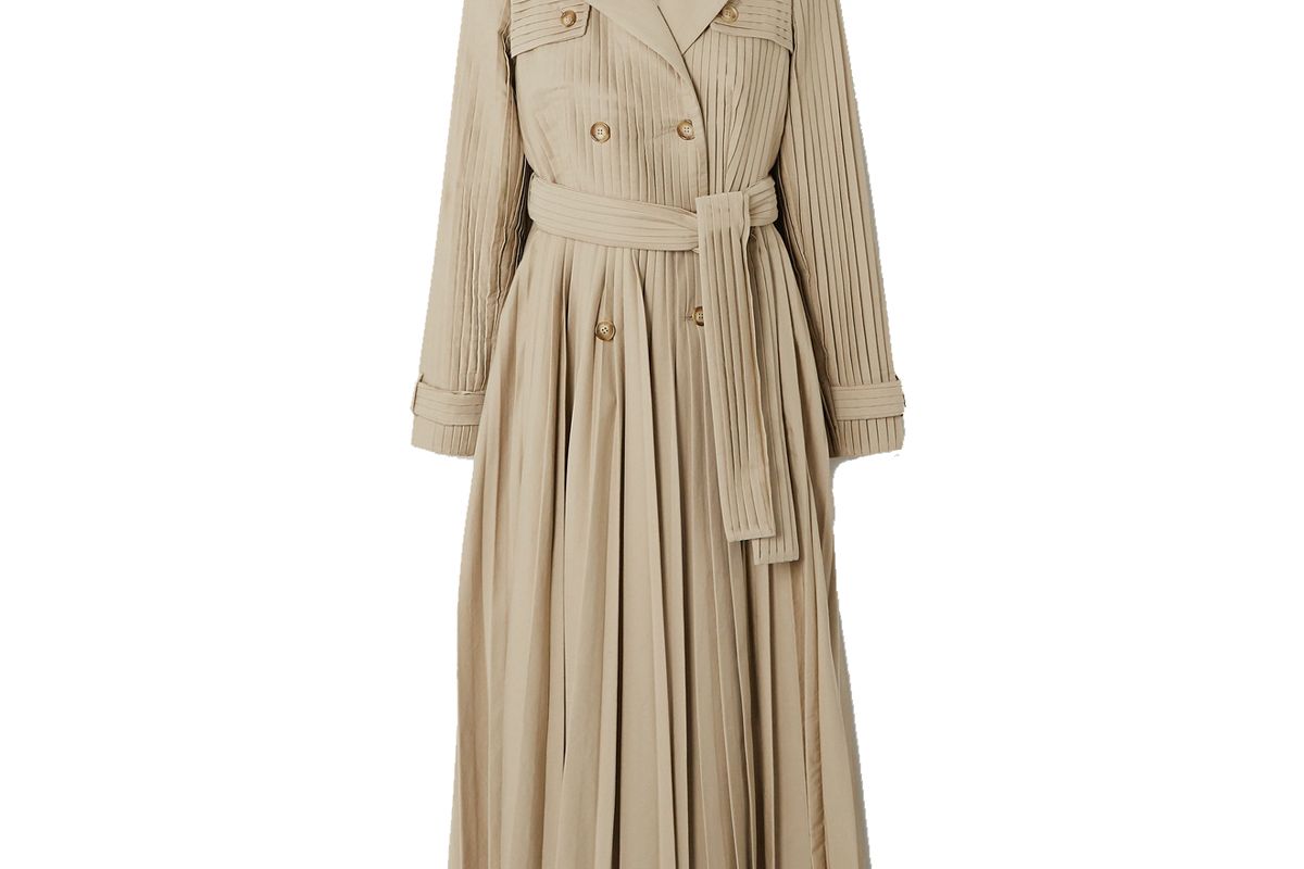 gabriela hearst stein pleated cotton poplin trench coat