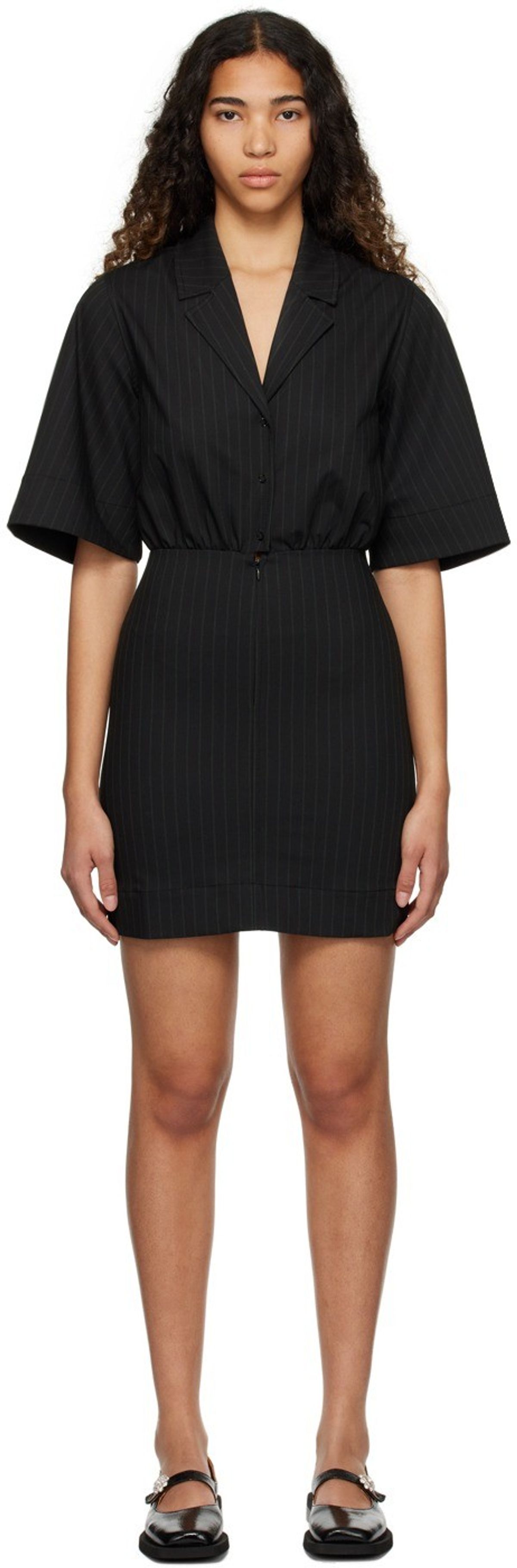 Ganni Black Stripe Minidress