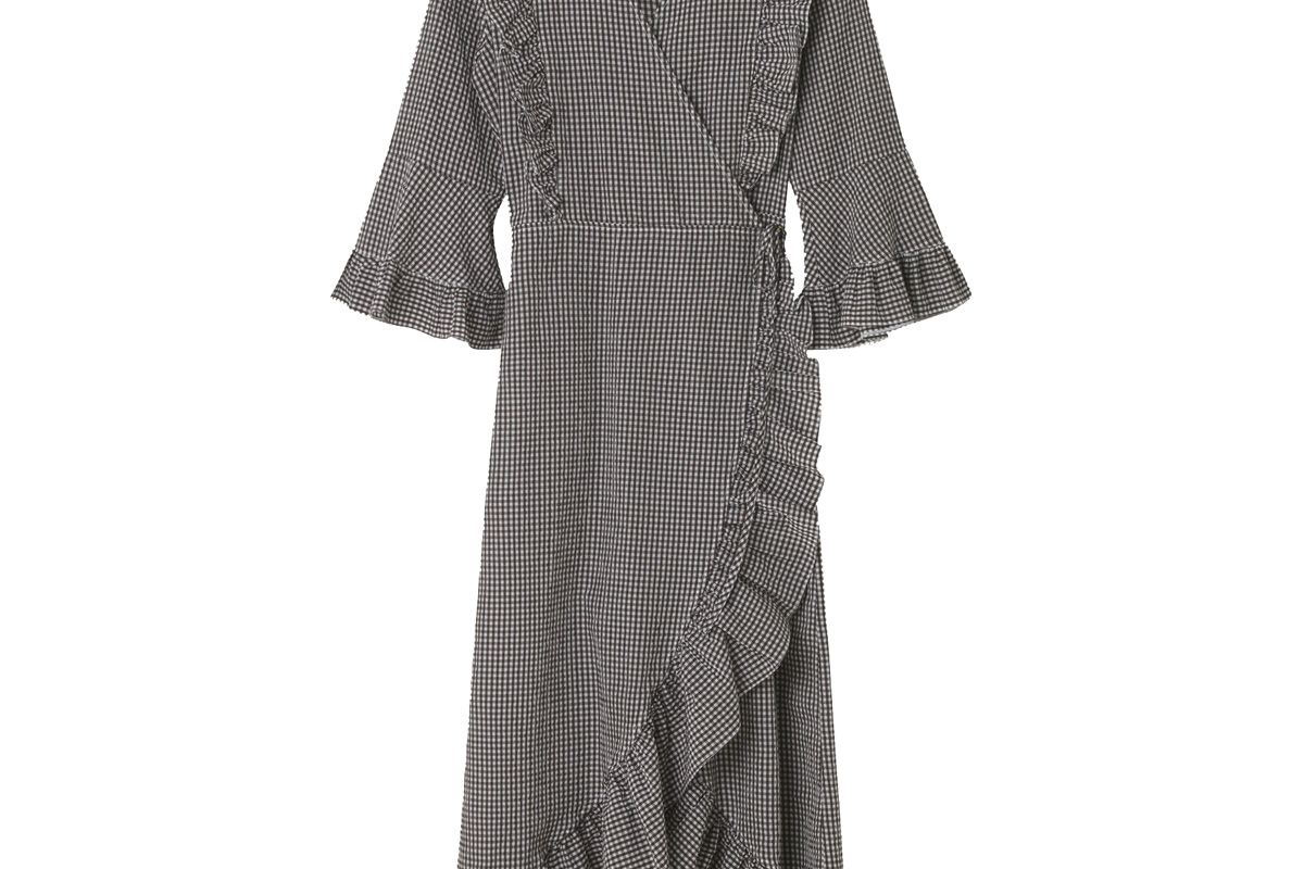 ganni charron wrap dress