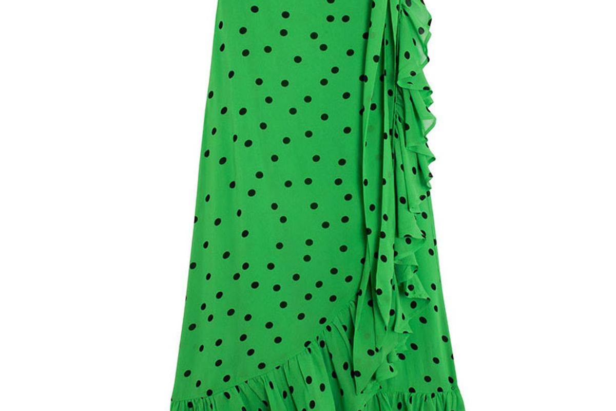 ganni clasic green danity skirt