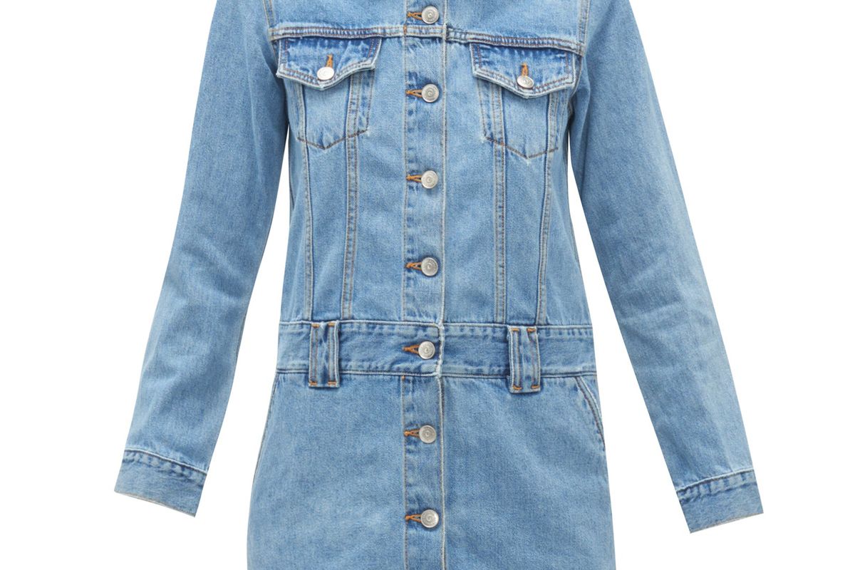 ganni denim mini dress