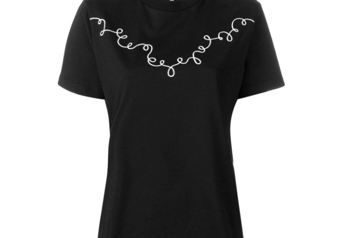 ganni embroidered short sleeve t shirt