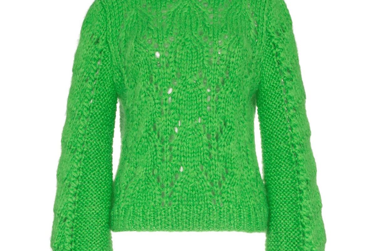 ganni green wool jumper