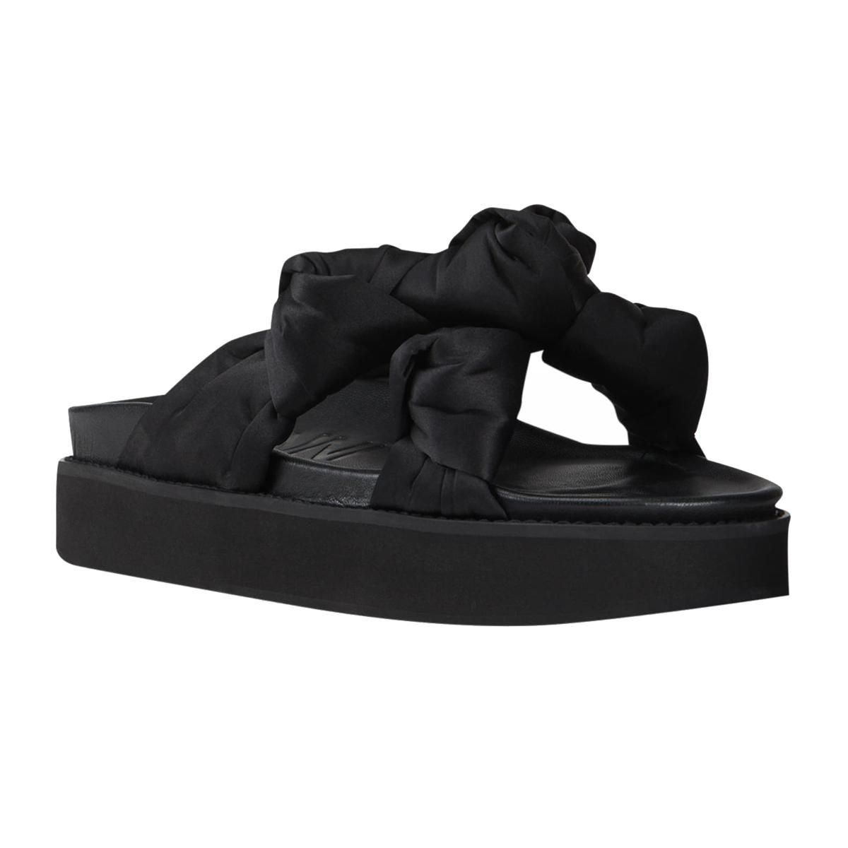 ganni knotted satin sporty sandals