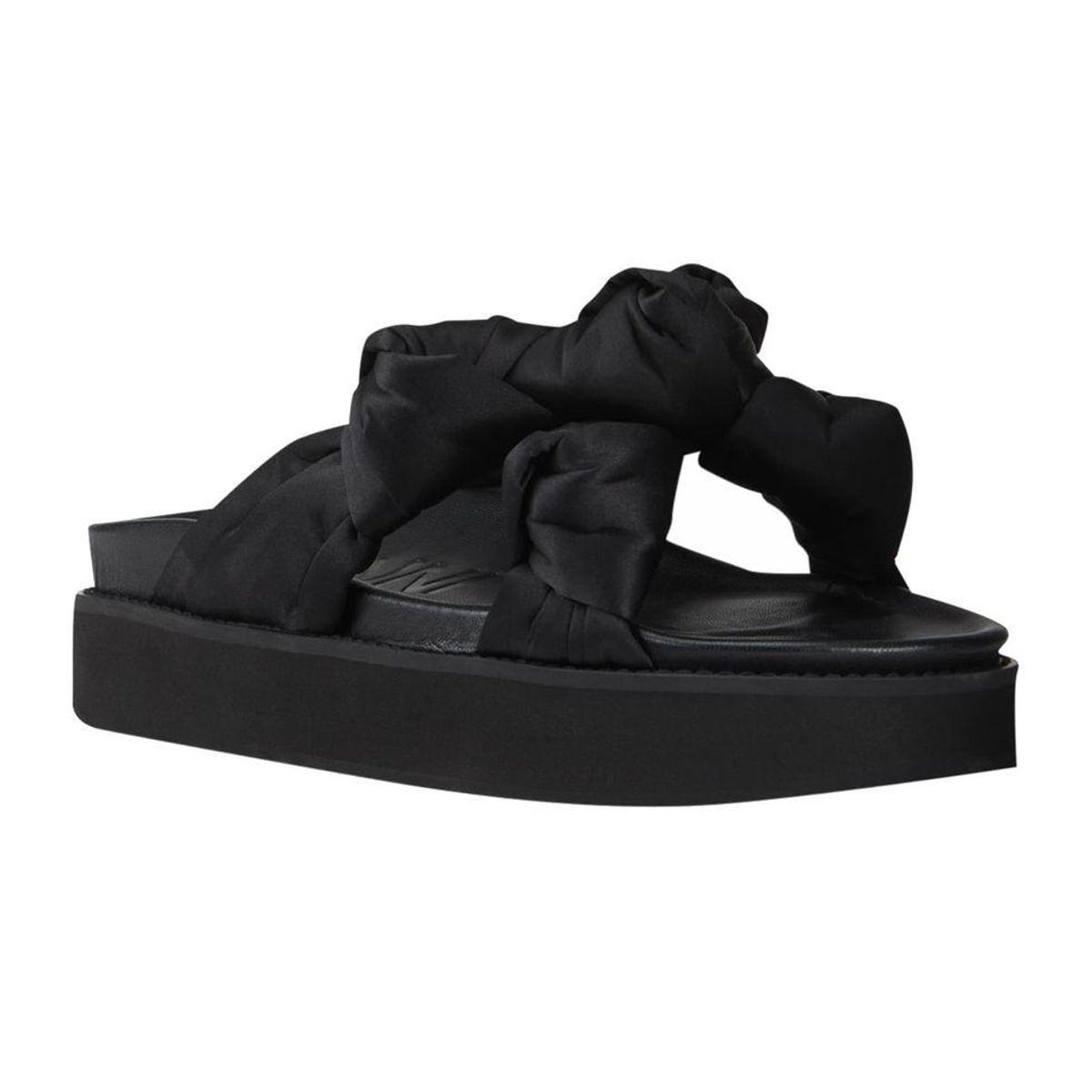 ganni knotted satin sporty sandals