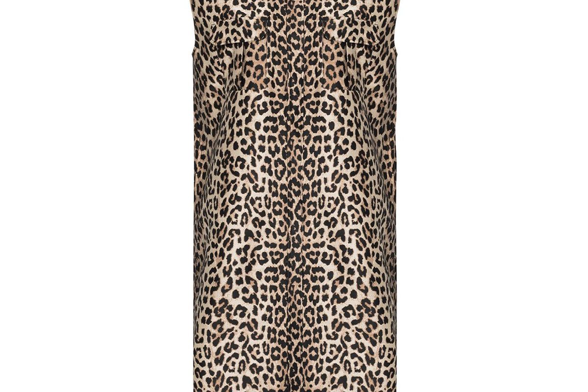 ganni leopard print midi dress