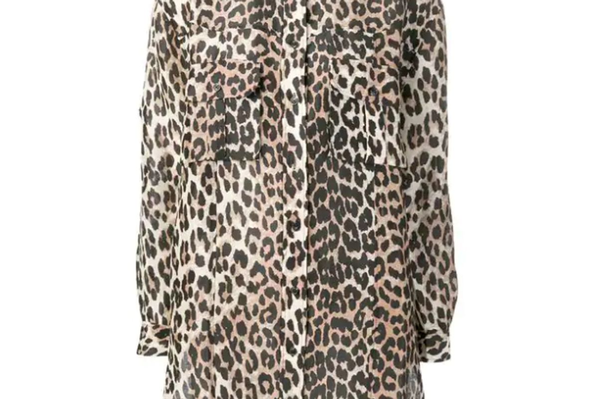 ganni leopard print shirt
