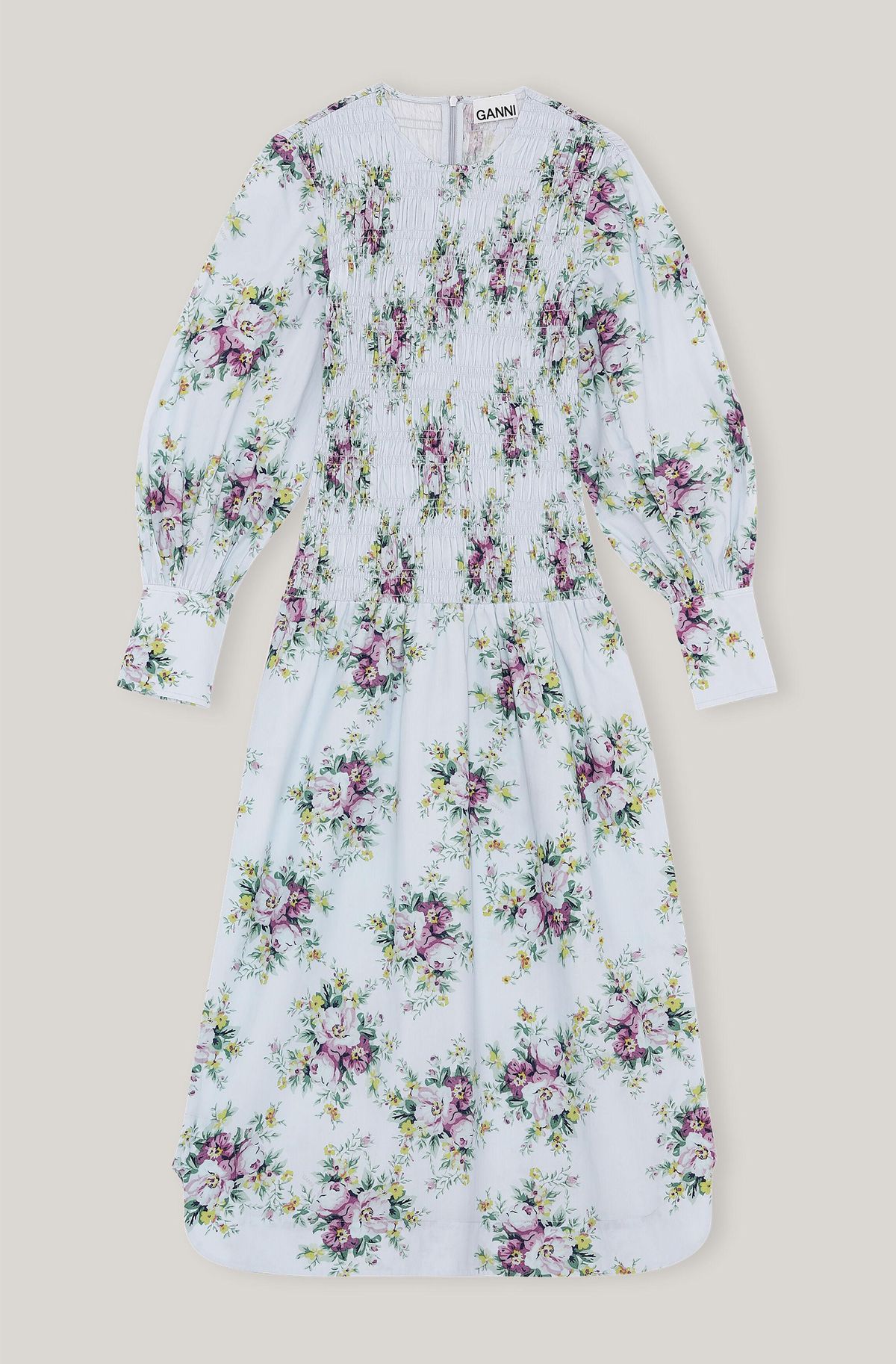 ganni organic cotton poplin maxi dress