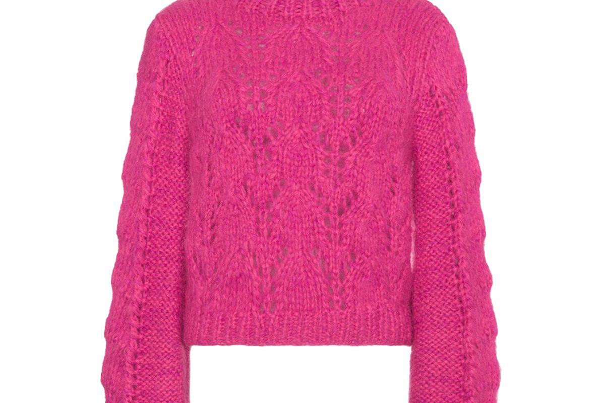 ganni pink julliard knitted jumper