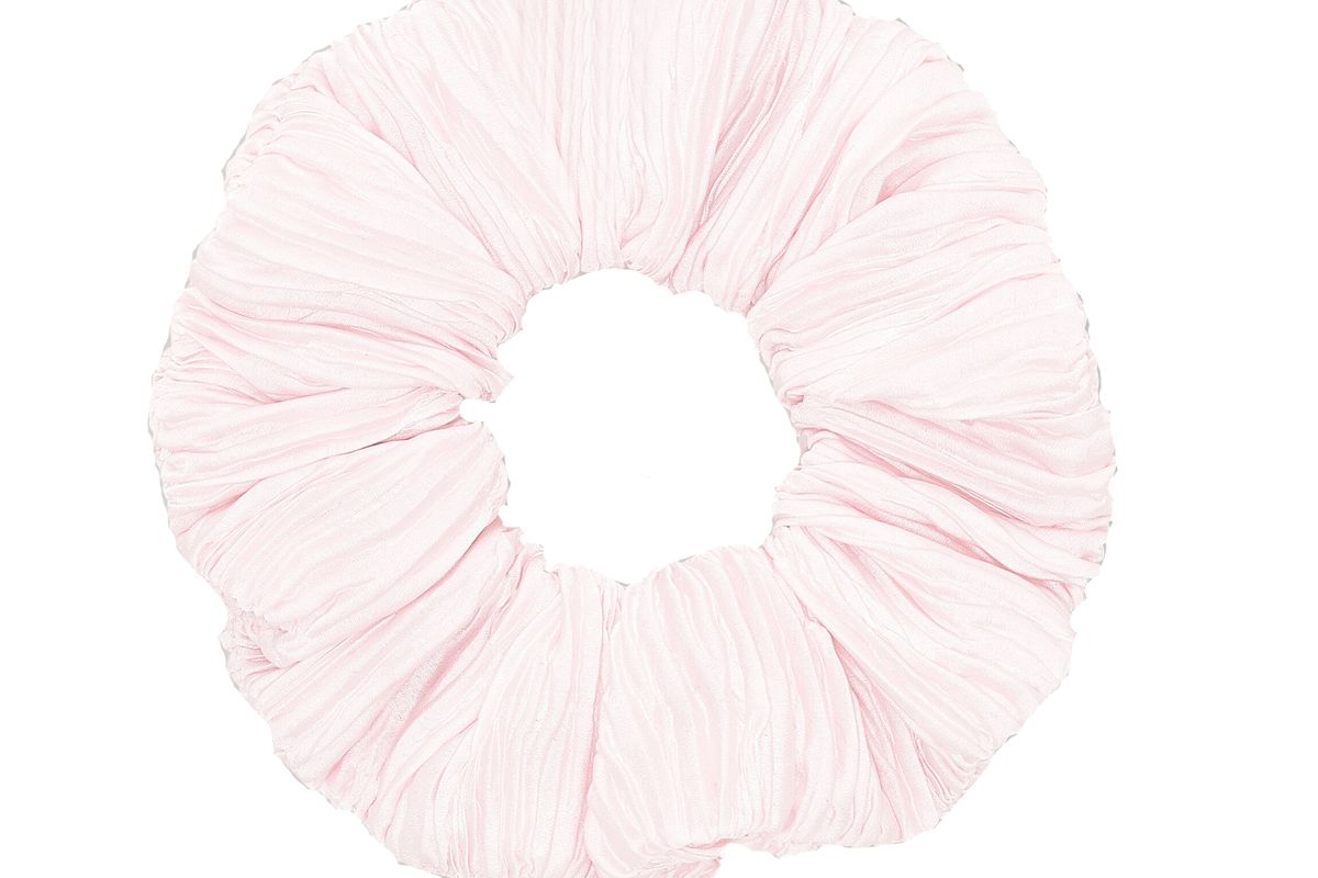 ganni pleated satin scrunchie