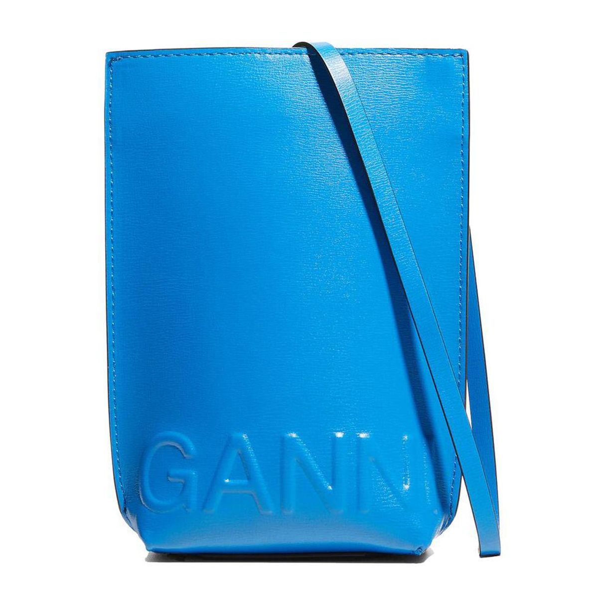 ganni recycled leather crossbody pouch bag