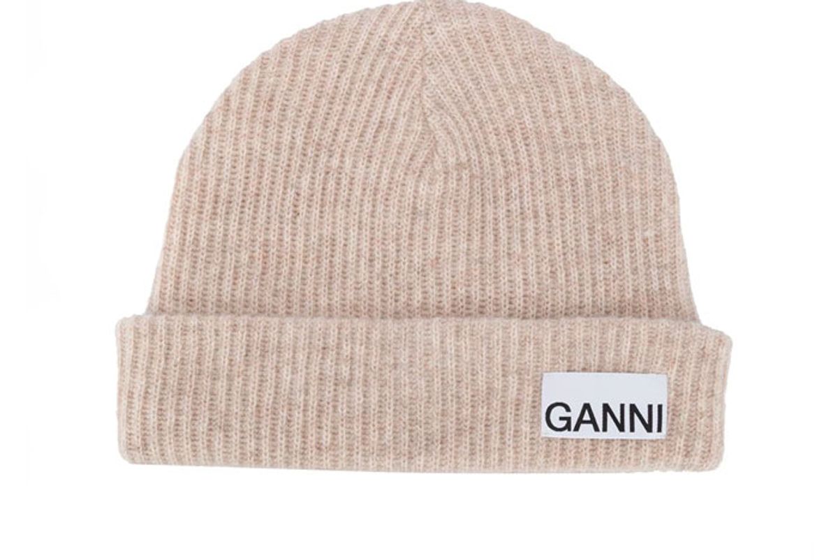 ganni ribbed knit hat