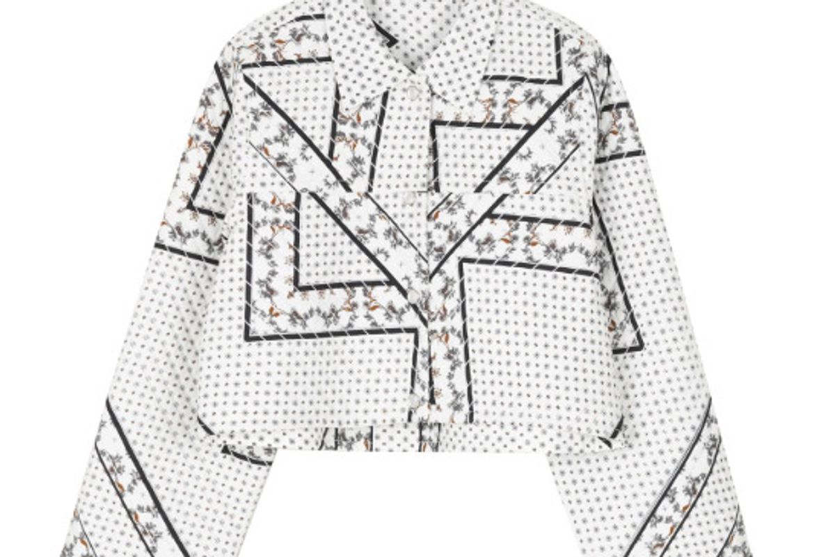 ganni scarf printed cotton jacket