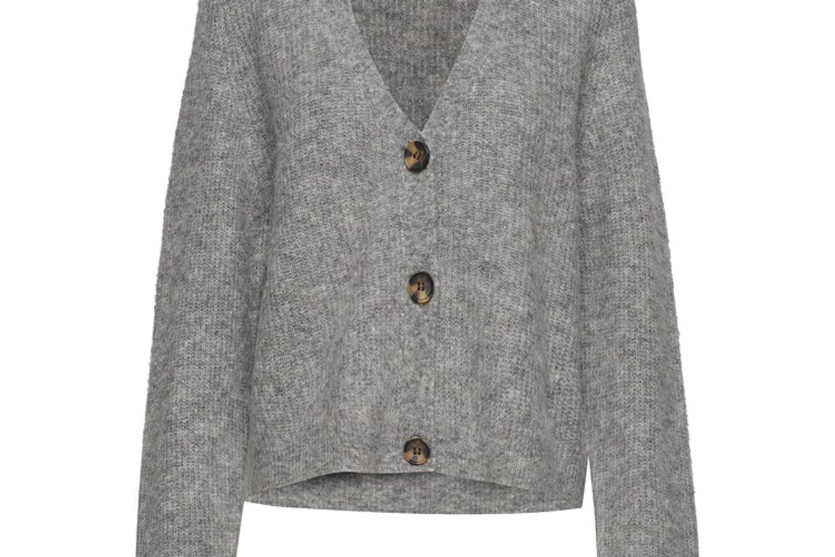 ganni soft wool knit cardigan