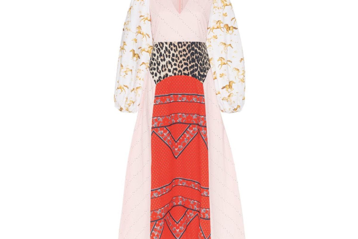 ganni sweeny patchwork cotton dress