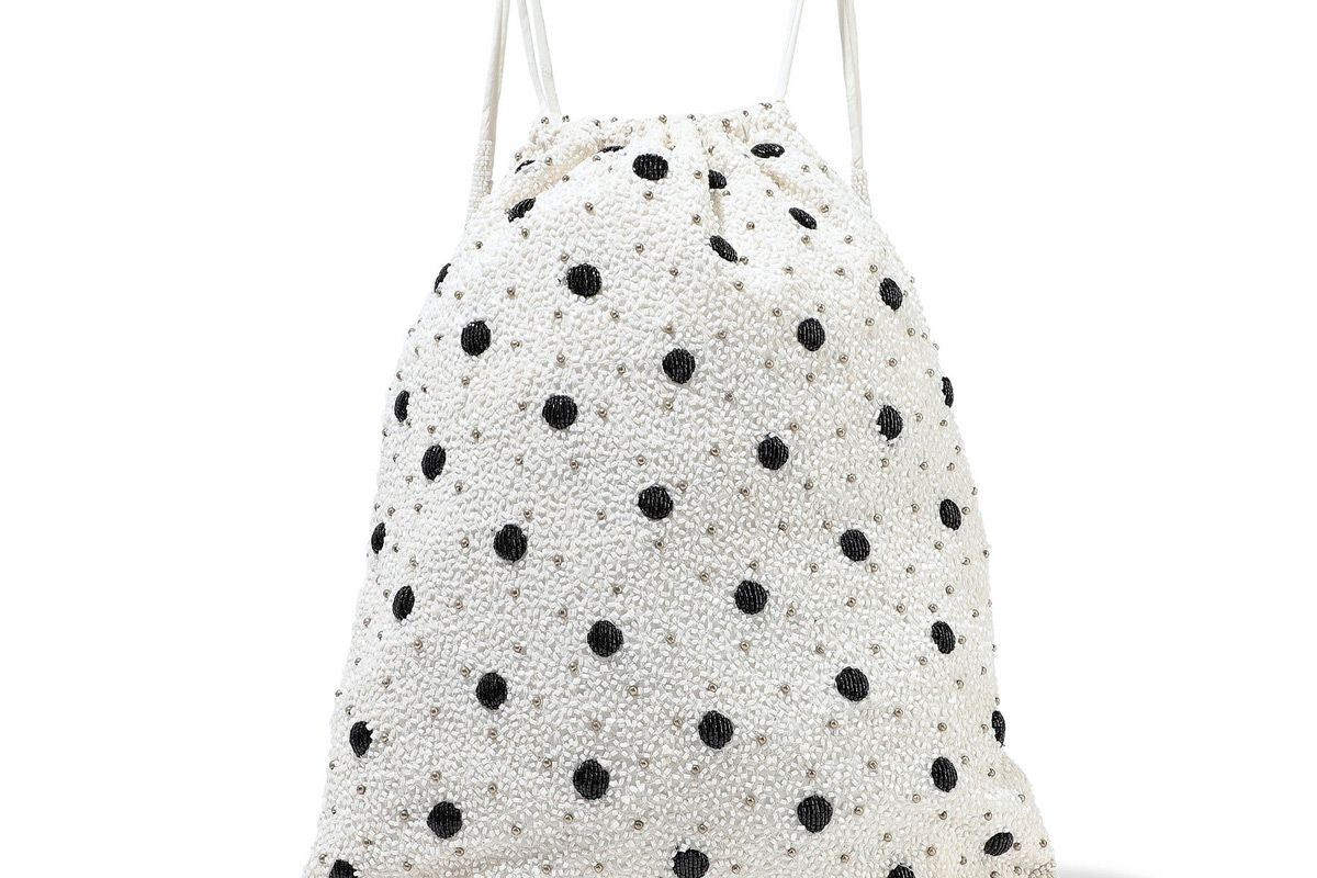 ganni wintour beaded crepe backpack